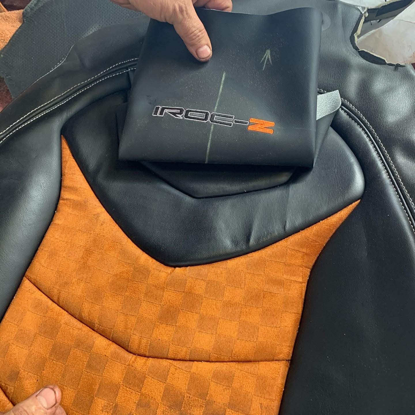 2016-2023 Camaro IROC-Z Limited Edition Heritage Series Leather and Checkered Orange Suede Interior - Image 3