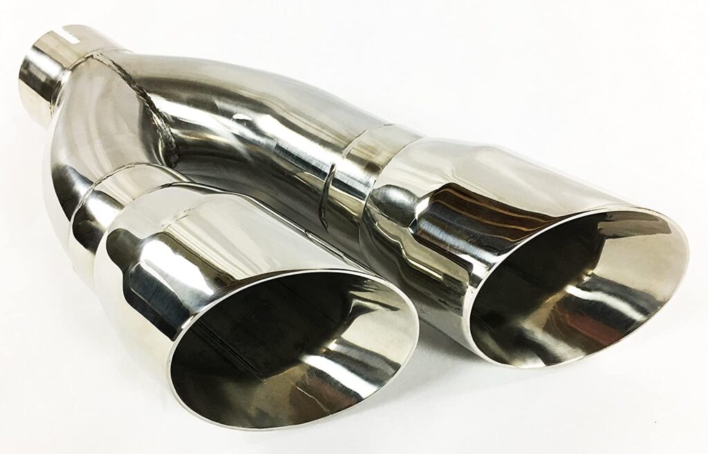 Speed Daddy 2″ Inlet 3″ Outlet Stainless Steel Straight-Through Muffler – Oval, Polished Tip