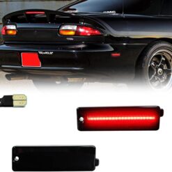 1993-2002 Camaro "Smoked Red LED" (Smoked Lense and Chrome Housing with Red LED Strip) Side Markers (PAIRS)