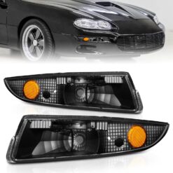 1993-2002 Camaro "Whistler and 1LE" Euro Style (Clear Lense, Black Housing and AMBER Reflector) Turn Signals (PAIR)