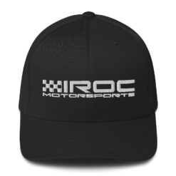 IROC Motorsports "Crew Cap" (WHITE STITCHING) Structured Twill Cap BLACK