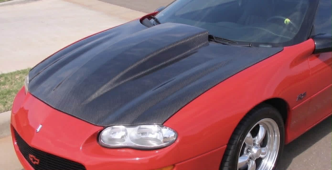 1998-2002 IROC-Z Sunoco Style Heat Venting Cowl Hood for Camaro Z28 and SS Models (CARBON FIBER) - Image 6