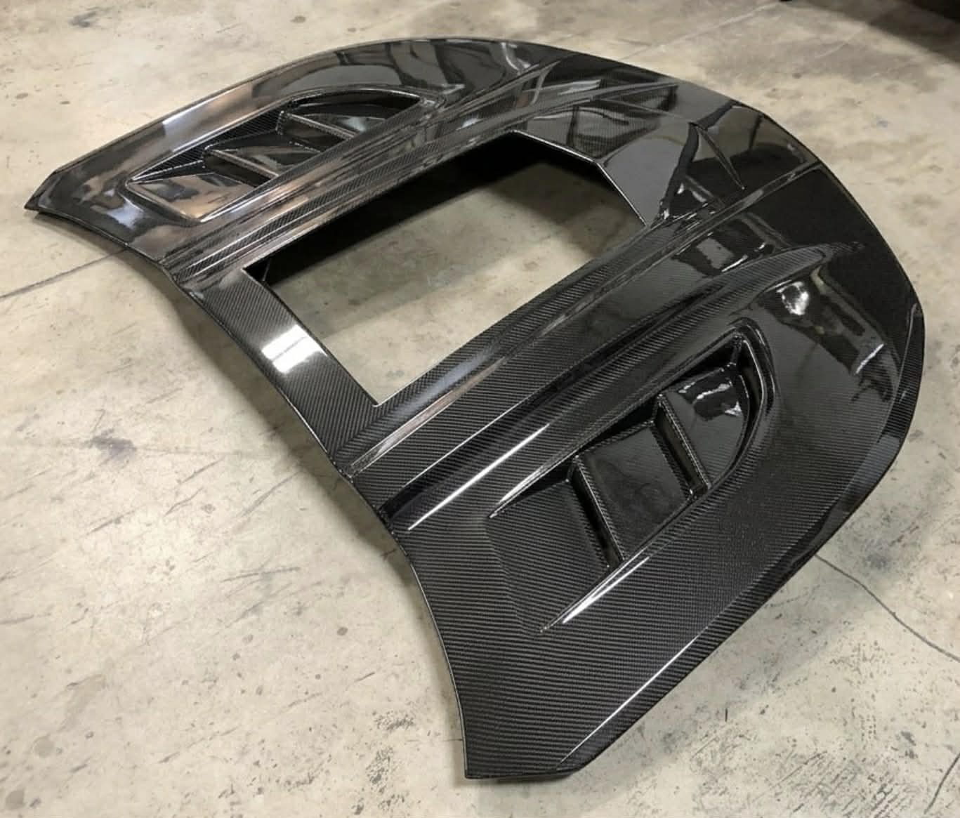 2016-2024 Camaro "IROC-Z" COPO Style Hood with Louvers and Window (CARBON FIBER) - Image 3