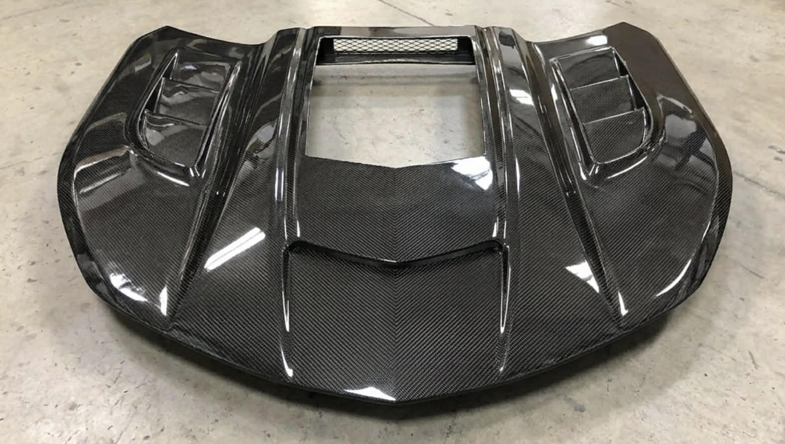 2016-2024 Camaro "IROC-Z" COPO Style Hood with Louvers and Window (CARBON FIBER) - Image 5