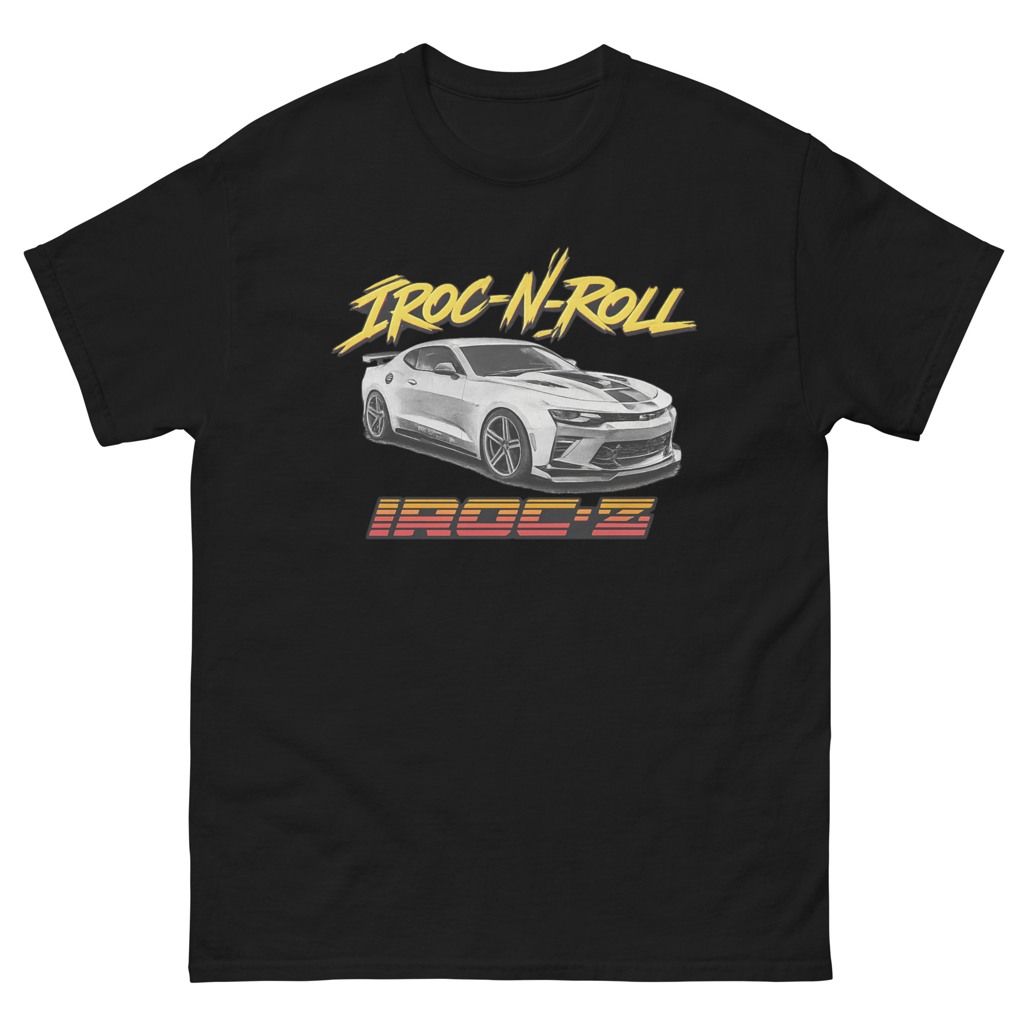 IROC-Z “IROC N ROLL- 80’s Style” Short Sleeve T-shirt (WHITE)